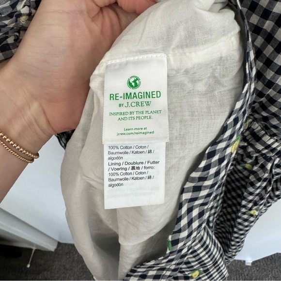 Crewcuts JCrew Gingham Tie-Shoulder Lemon Dress Size 10. EUC! - Picture 7 of 8